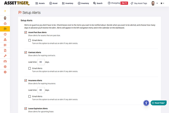Configurable Email Alerts